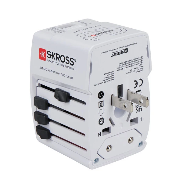 SKROSS WORLD USB CHARGER AC45PD WITH USB-C CABLE Reisestecker WEIß – Bild 2